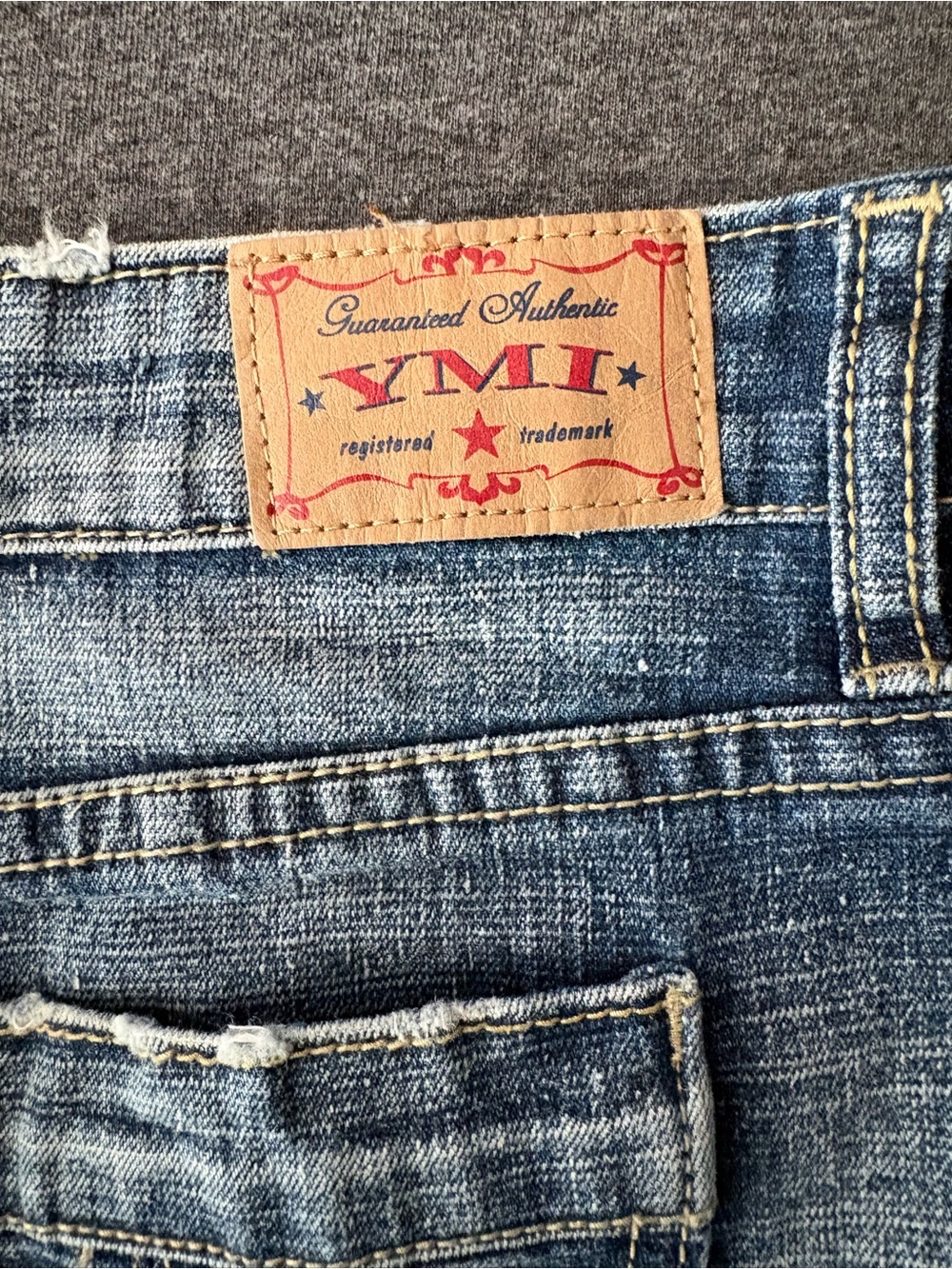 YMI Blue Denim Mini Skirt. Zipper Flaw- See Details Below. - Picture 7 of 14
